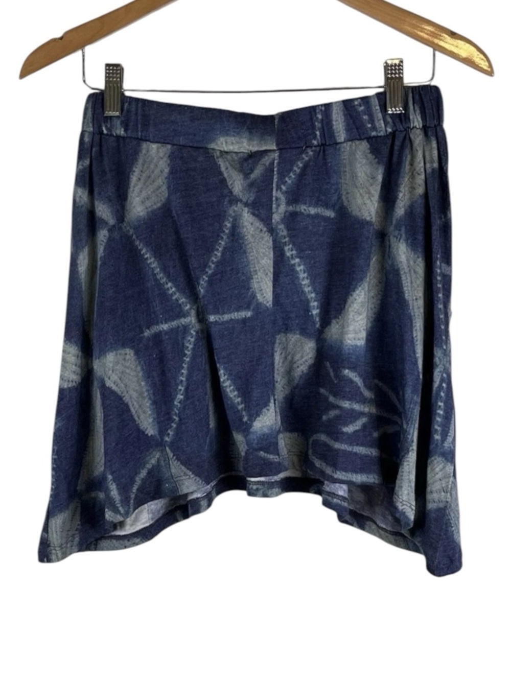 NWT Alternative Apparel Asymmetrical Mini Skirt M Blue Geometric Batik $139 - Picture 3 of 10